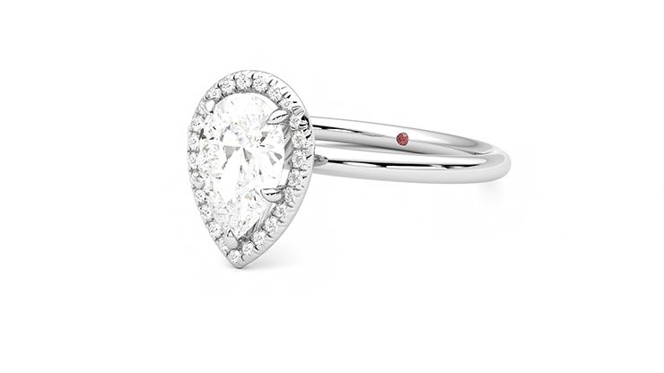 Taylor & Hart Dove Pear Engagement Ring 360 degree image 25