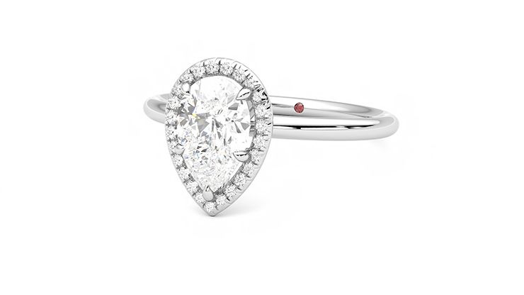 Taylor & Hart Dove Pear Engagement Ring 360 degree image 26