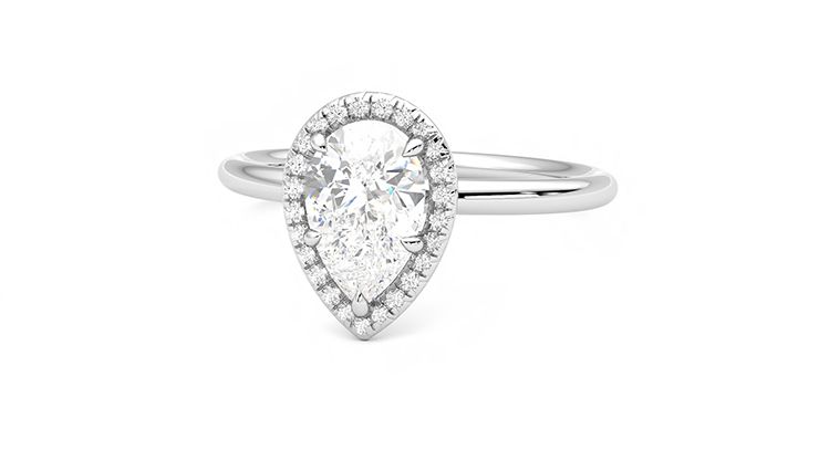 Taylor & Hart Dove Pear Engagement Ring 360 degree image 27