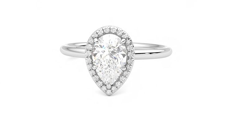 Taylor & Hart Dove Pear Engagement Ring 360 degree image 28
