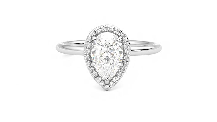 Taylor & Hart Dove Pear Engagement Ring 360 degree image 29