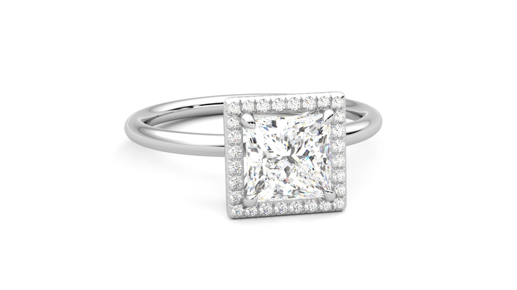 Taylor & Hart Dove Princess Engagement Ring 360 degree image 3