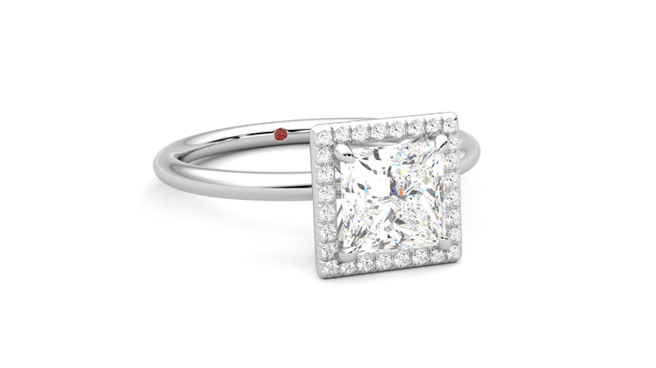 Taylor & Hart Dove Princess Engagement Ring 360 degree image 4