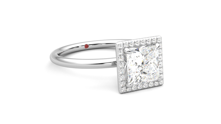 Taylor & Hart Dove Princess Engagement Ring 360 degree image 5