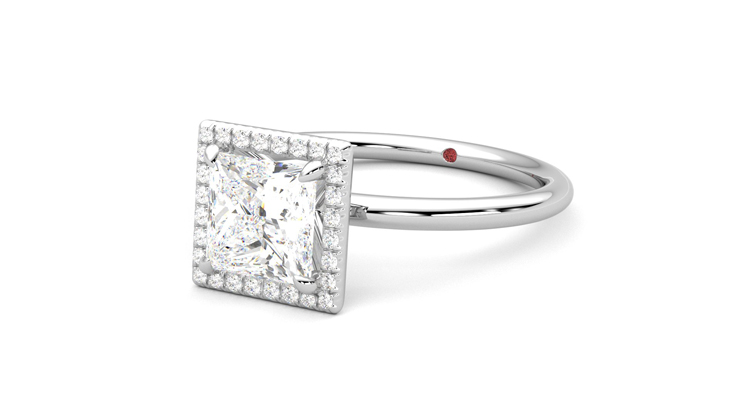 Taylor & Hart Dove Princess Engagement Ring 360 degree image 25