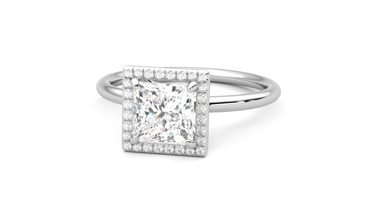 Taylor & Hart Dove Princess Engagement Ring 360 degree image 27
