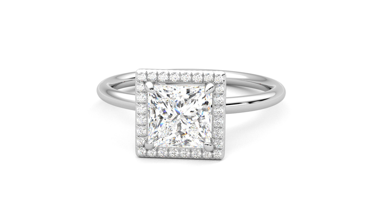 Taylor & Hart Dove Princess Engagement Ring 360 degree image 28