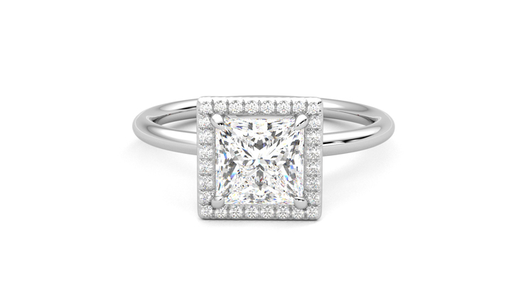 Taylor & Hart Dove Princess Engagement Ring 360 degree image 29