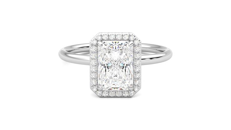 Taylor & Hart Dove Radiant Engagement Ring 360 degree image 0