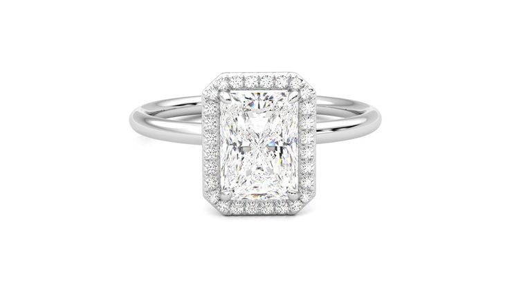 Taylor & Hart Dove Radiant Engagement Ring 360 degree image 1