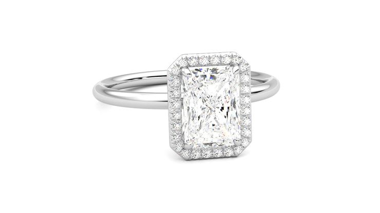 Taylor & Hart Dove Radiant Engagement Ring 360 degree image 3