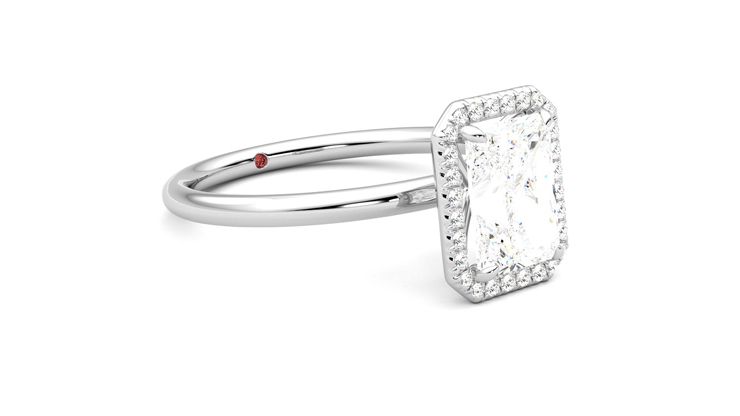 Taylor & Hart Dove Radiant Engagement Ring 360 degree image 6