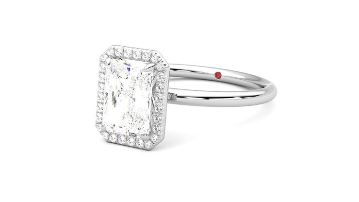 Taylor & Hart Dove Radiant Engagement Ring 360 degree image 25