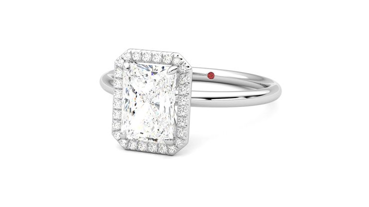 Taylor & Hart Dove Radiant Engagement Ring 360 degree image 26