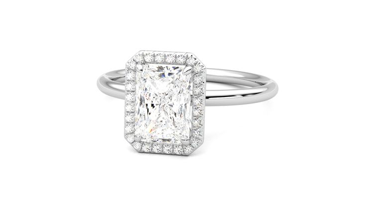 Taylor & Hart Dove Radiant Engagement Ring 360 degree image 27