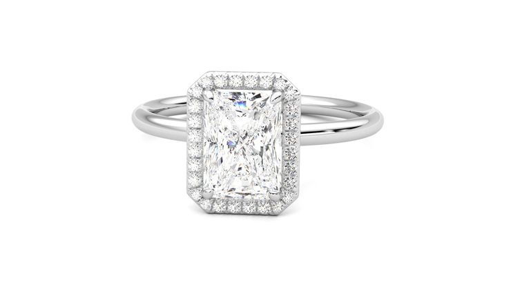 Taylor & Hart Dove Radiant Engagement Ring 360 degree image 28