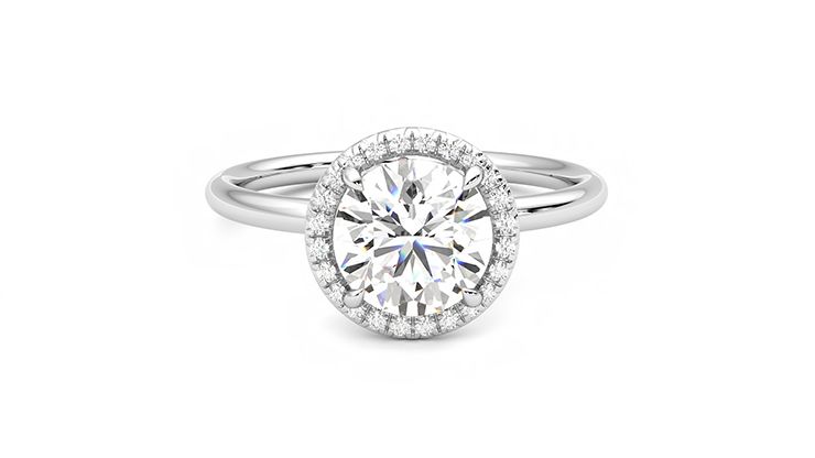Taylor & Hart Dove Round Engagement Ring 360 degree image 1