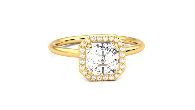 Taylor & Hart Dove Asscher Engagement Ring 360 degree image 2