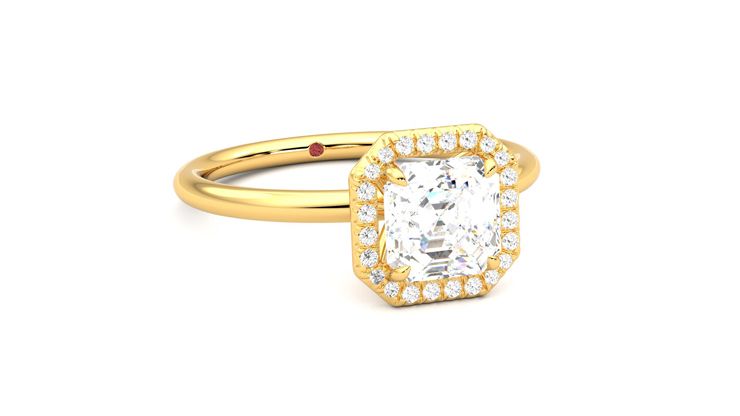 Taylor & Hart Dove Asscher Engagement Ring 360 degree image 4