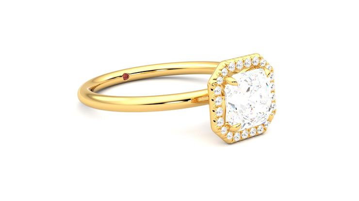 Taylor & Hart Dove Asscher Engagement Ring 360 degree image 6