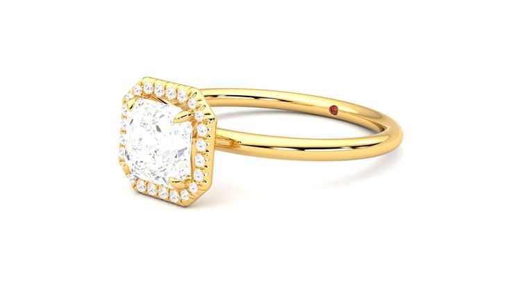 Taylor & Hart Dove Asscher Engagement Ring 360 degree image 24
