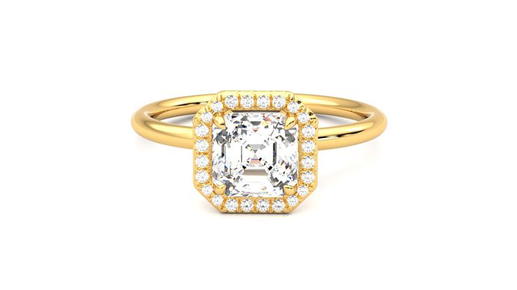 Taylor & Hart Dove Asscher Engagement Ring 360 degree image 29