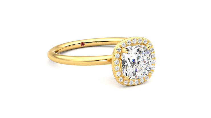 Taylor & Hart Dove Cushion Engagement Ring 360 degree image 5