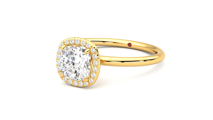 Taylor & Hart Dove Cushion Engagement Ring 360 degree image 25