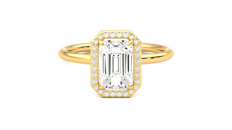 Taylor & Hart Dove Emerald Engagement Ring 360 degree image 0