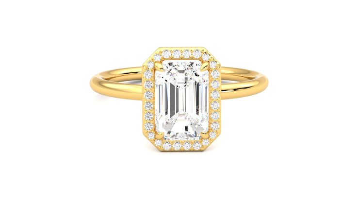 Taylor & Hart Dove Emerald Engagement Ring 360 degree image 1