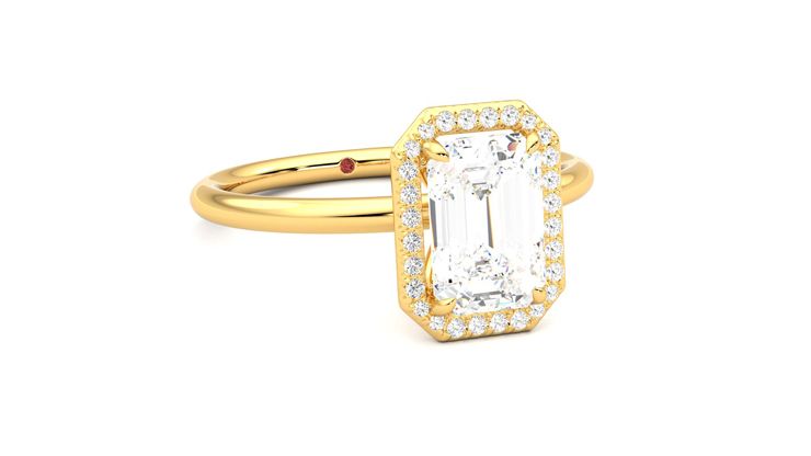 Taylor & Hart Dove Emerald Engagement Ring 360 degree image 4