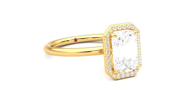 Taylor & Hart Dove Emerald Engagement Ring 360 degree image 5