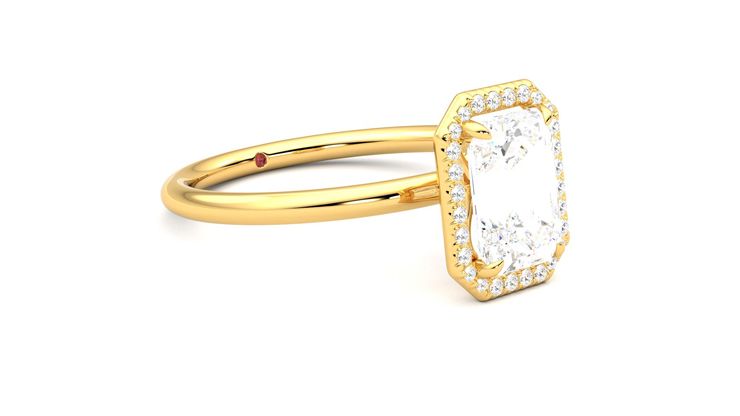 Taylor & Hart Dove Emerald Engagement Ring 360 degree image 6