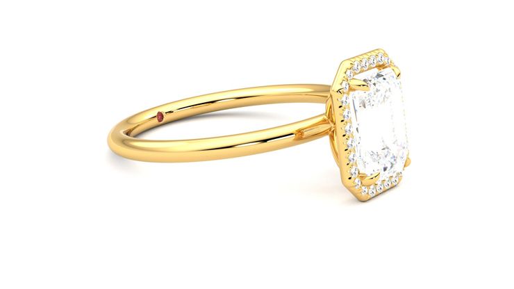 Taylor & Hart Dove Emerald Engagement Ring 360 degree image 7