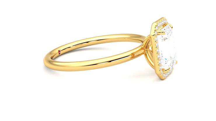Taylor & Hart Dove Emerald Engagement Ring 360 degree image 8