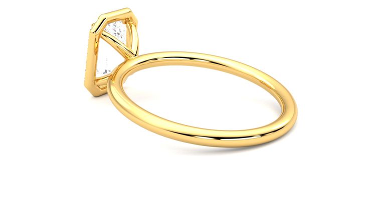 Taylor & Hart Dove Emerald Engagement Ring 360 degree image 18
