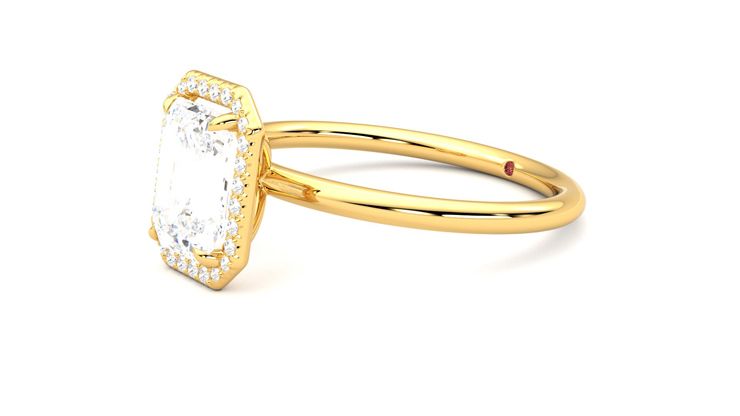 Taylor & Hart Dove Emerald Engagement Ring 360 degree image 23
