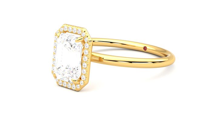 Taylor & Hart Dove Emerald Engagement Ring 360 degree image 24