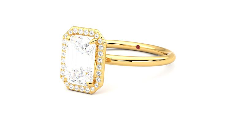 Taylor & Hart Dove Emerald Engagement Ring 360 degree image 25