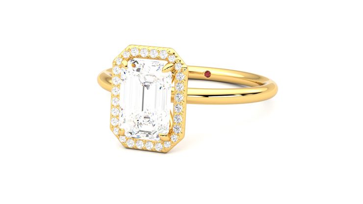 Taylor & Hart Dove Emerald Engagement Ring 360 degree image 26