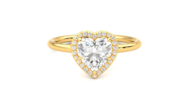 Taylor & Hart Dove Heart Engagement Ring 360 degree image 0