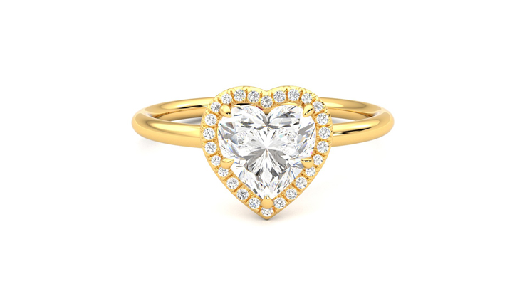 Taylor & Hart Dove Heart Engagement Ring 360 degree image 1