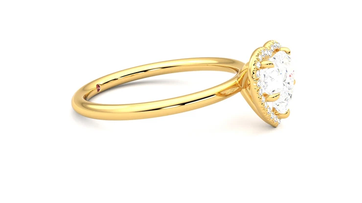 Dove, 18K Yellow Gold halo style engagement ring