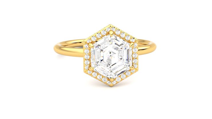 Taylor & Hart Dove Hexagonal Engagement Ring 360 degree image 2