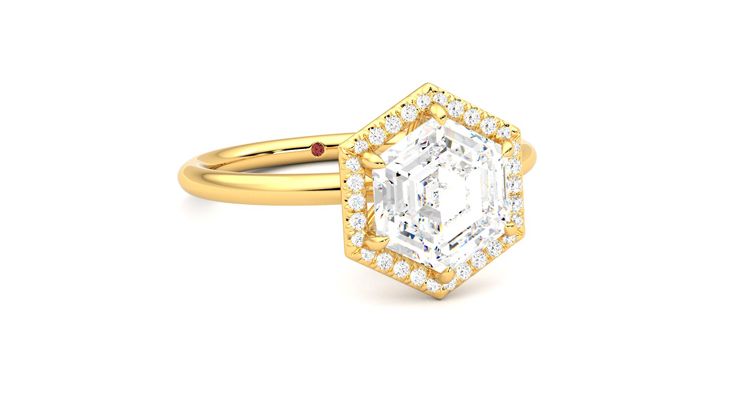 Taylor & Hart Dove Hexagonal Engagement Ring 360 degree image 4