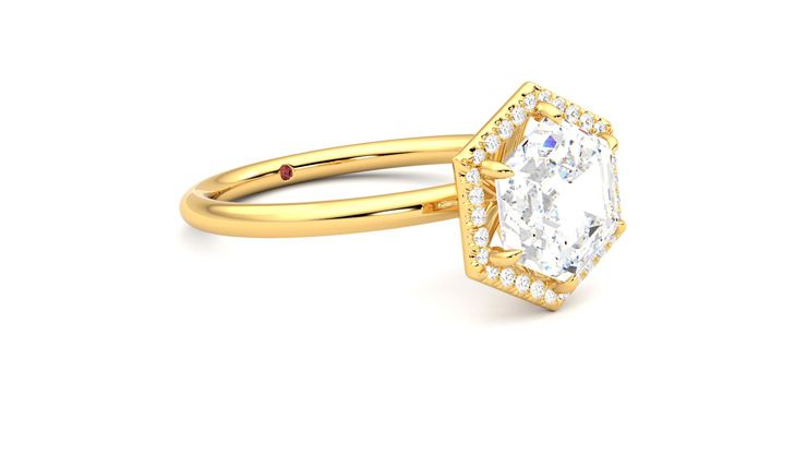 Taylor & Hart Dove Hexagonal Engagement Ring 360 degree image 6