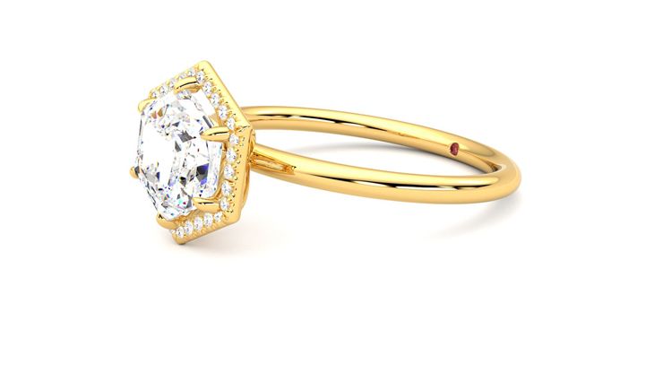 Taylor & Hart Dove Hexagonal Engagement Ring 360 degree image 23