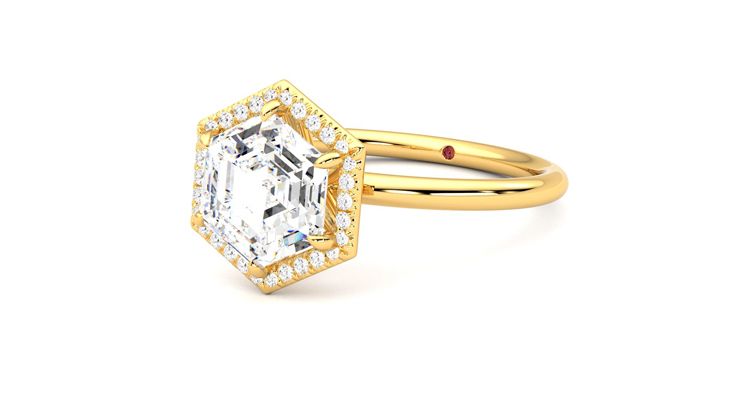 Taylor & Hart Dove Hexagonal Engagement Ring 360 degree image 25