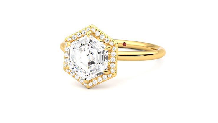 Taylor & Hart Dove Hexagonal Engagement Ring 360 degree image 26