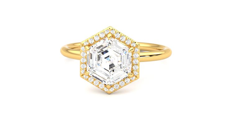 Taylor & Hart Dove Hexagonal Engagement Ring 360 degree image 28